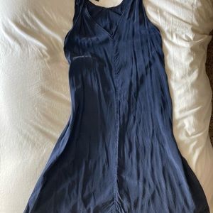 Elizabeth Suzann Isadora Tie Dress Navy Silk